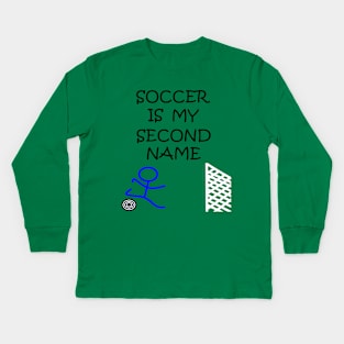 Stick Figure Soccer Kids Long Sleeve T-Shirt